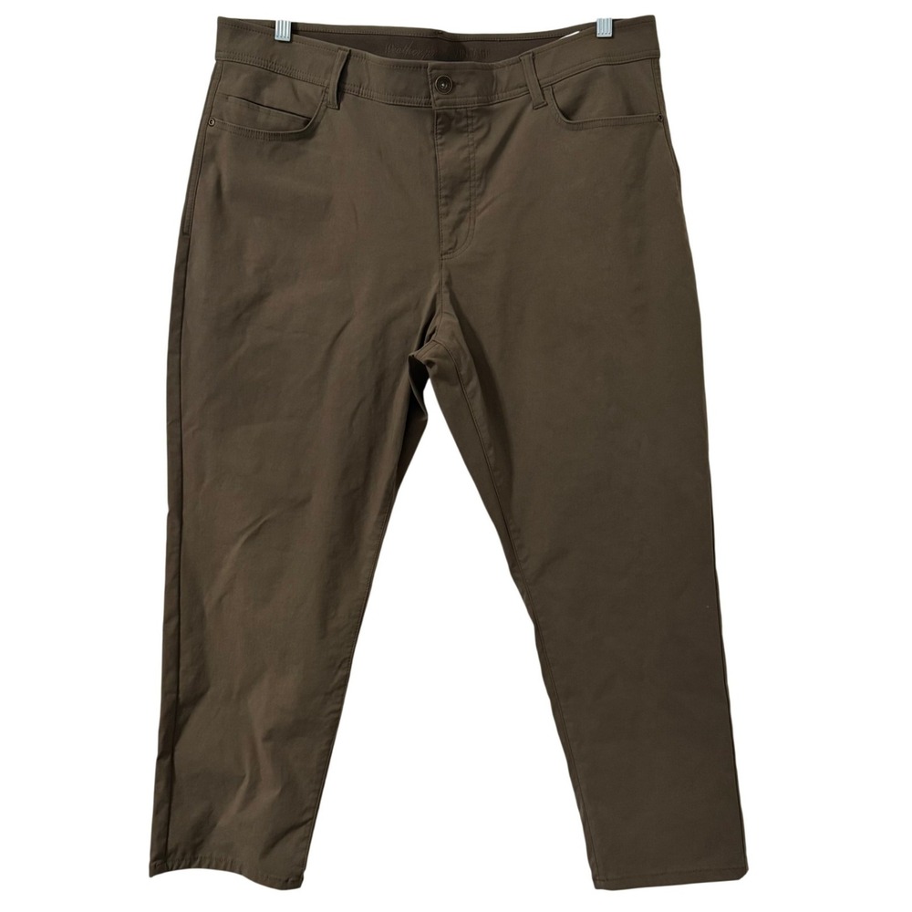 Weatherproof Vintage Mens Tech Pants 40x29 Brown Nylon Spandex Stretch Straight